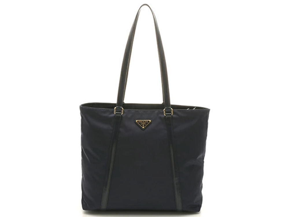 Prada black Tessuto tote bag leather